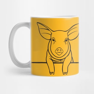 Piglets in Love - cute farm animal design - yellow Mug